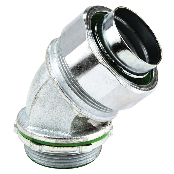 Conduit Fitting Connector, 1 in, Threaded, Steel, Zinc Plated